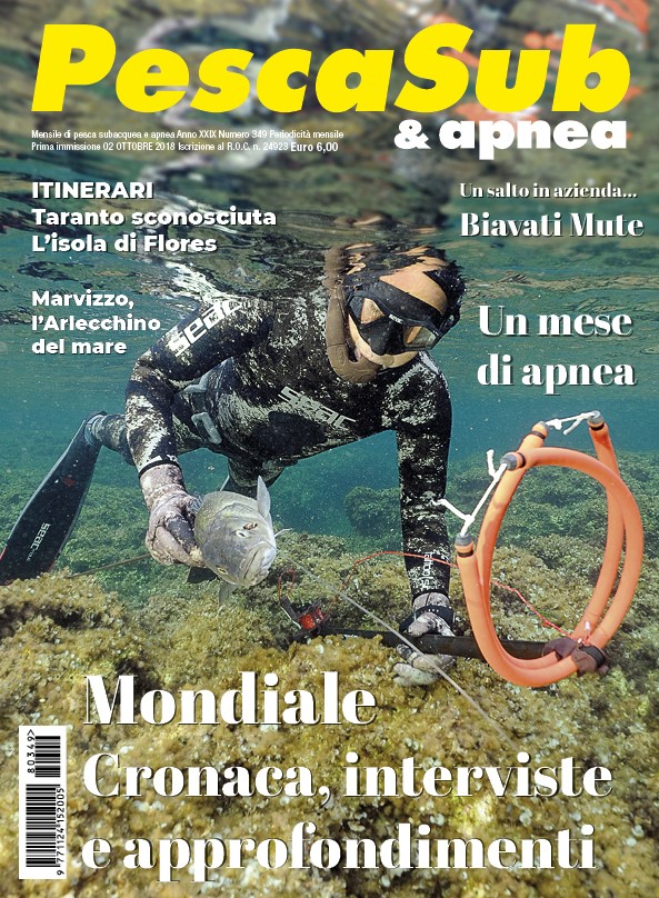 Numero di Ottobre della rivista Pescasub & Apnea